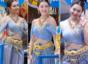 เบลล่า ราณี สวยยิ้มหวาน ร่วมขบวนแห่เทียนพรรษาเมืองอุบลฯ