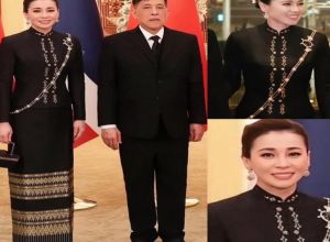 สมเด็จพระนางเจ้าฯพระบรมราชินี ทรงพระสิริโฉม ในชุดไทยอมรินทร์ ผสานอัตลักษณ์จีน