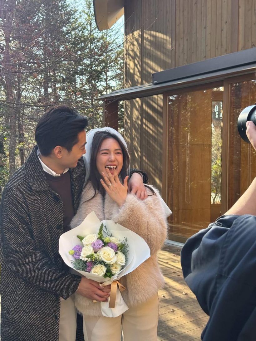 ยินดีด้วย! บัว นลินทิพย์ ถูกขอแต่งแล้ว ว่าที่สามีหล่อมาก