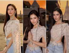 ศรีริต้า เสิร์ฟลุค ห่มสไบใส่ยีนส์ สวยเผื่อคนทั้งโลกเเล้ว