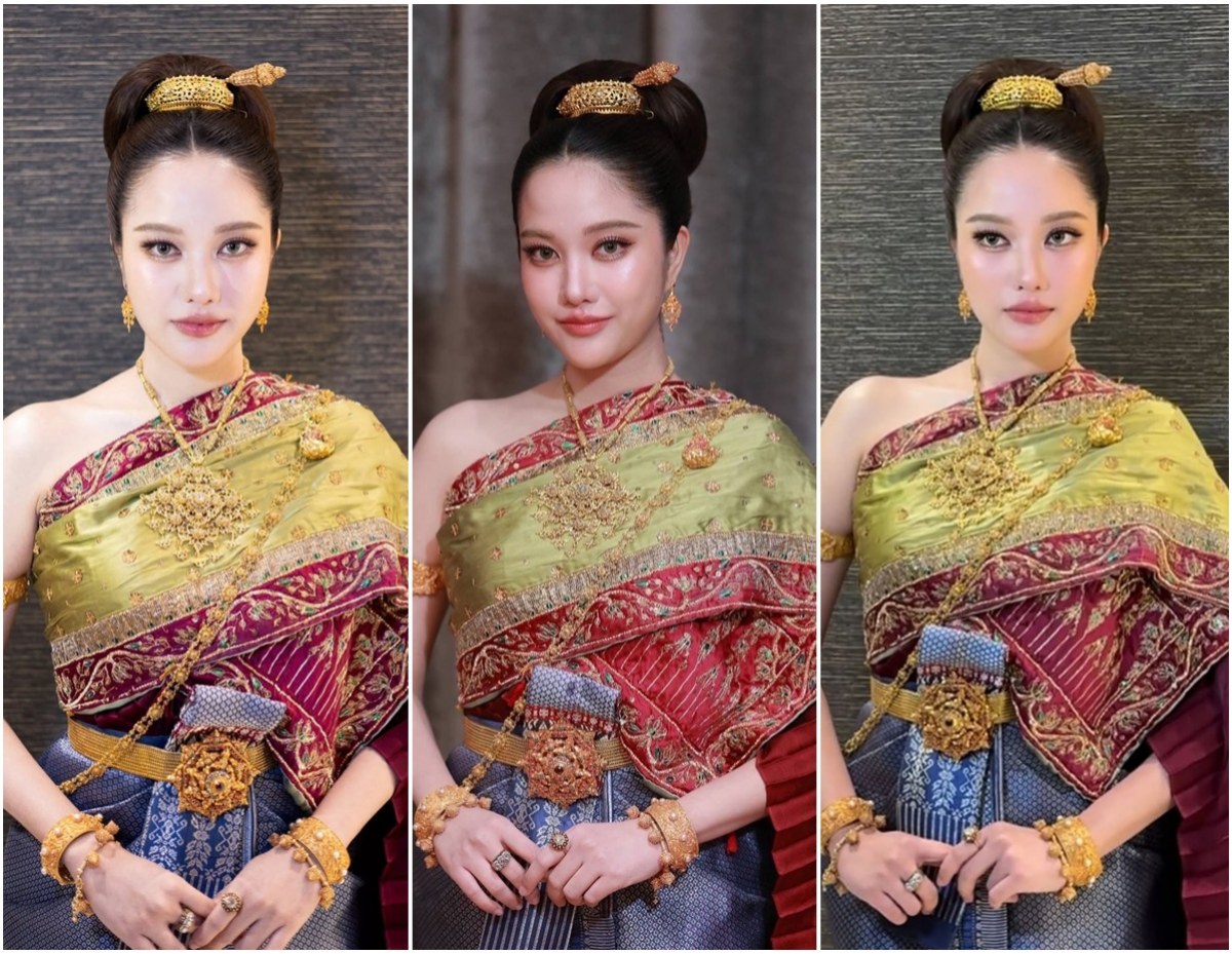 งดงามราวต้องมนตร์ ฟรีน สโรชา ฉายออร่าในชุดไทยจักรพรรดิ