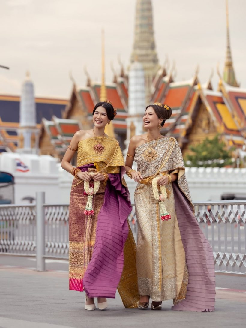 พลังsoft power! แนท–น้ำตาล ควงกันอวดโฉมในชุดไทยสุดวิจิตร