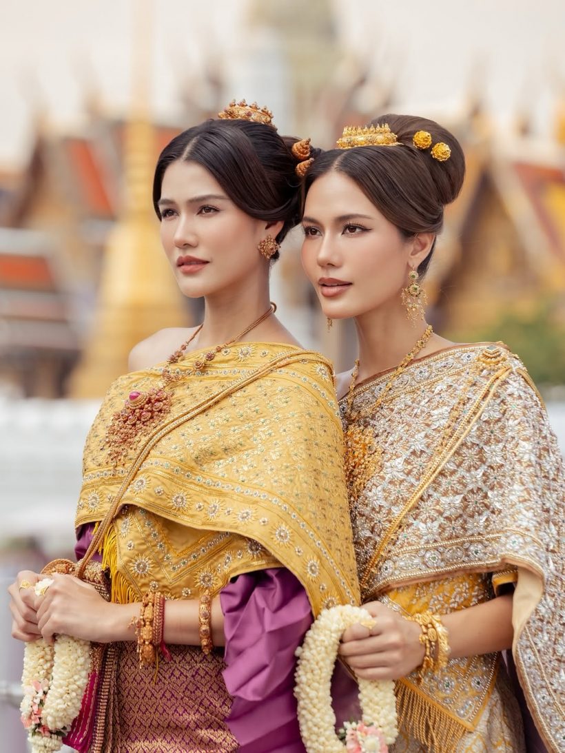 พลังsoft power! แนท–น้ำตาล ควงกันอวดโฉมในชุดไทยสุดวิจิตร