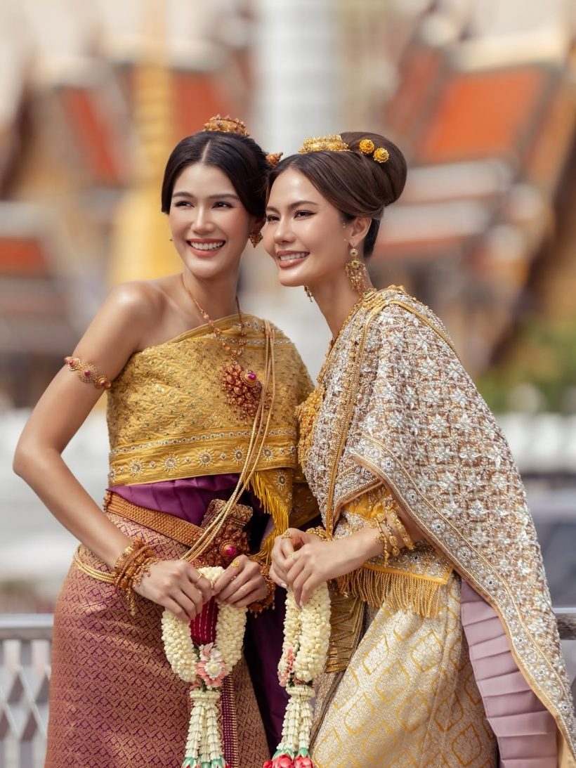 พลังsoft power! แนท–น้ำตาล ควงกันอวดโฉมในชุดไทยสุดวิจิตร